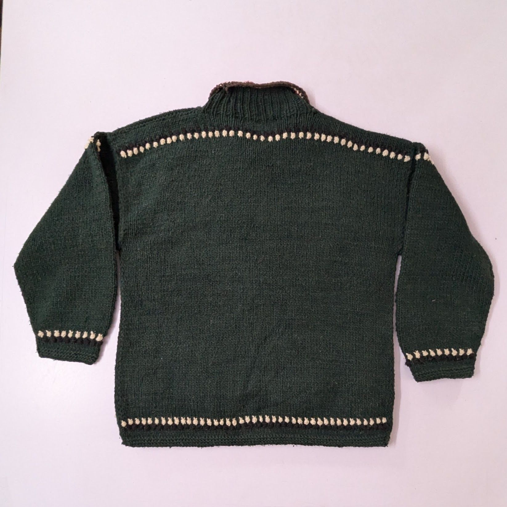 Vintage Heavy 100% wool Otavalo native american hand knitted Size US XL / EU 56 / 4 - 2 Thumbnail