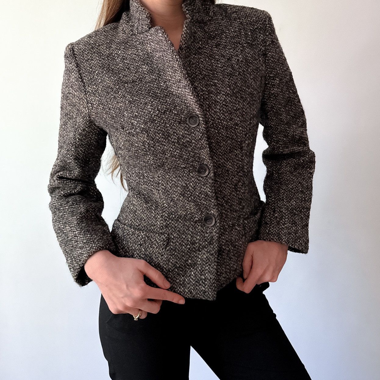 Jean Paul Gaultier Rare Jean Paul Gaultier Tweed fitted boucle wool blazer Y2K Size S / US 4 / IT 40 - 4 Thumbnail