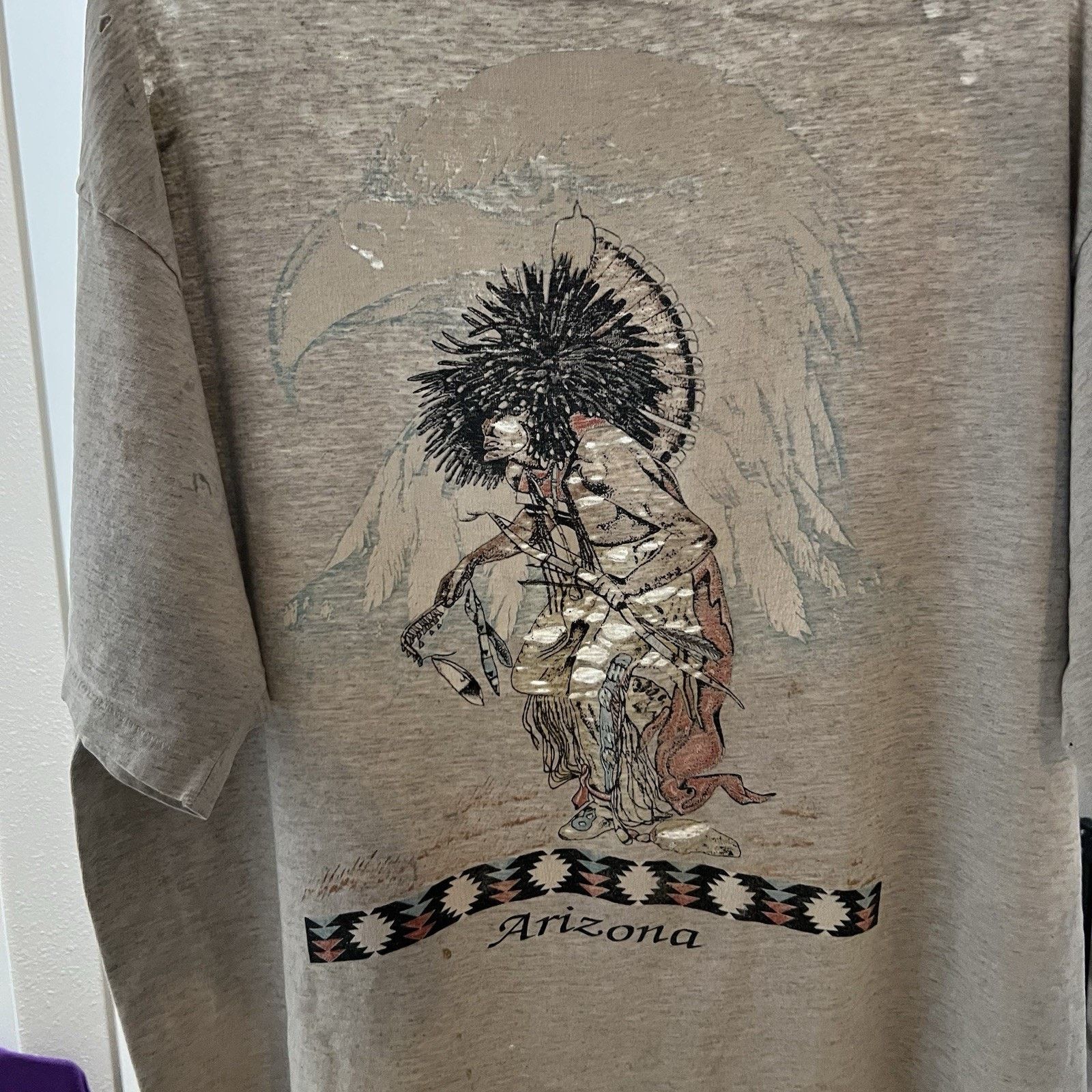 Anvil VTG Arizona Native American Tee Paper Thin Distressed Tee 2X Size US XXL / EU 58 / 5 - 3 Thumbnail