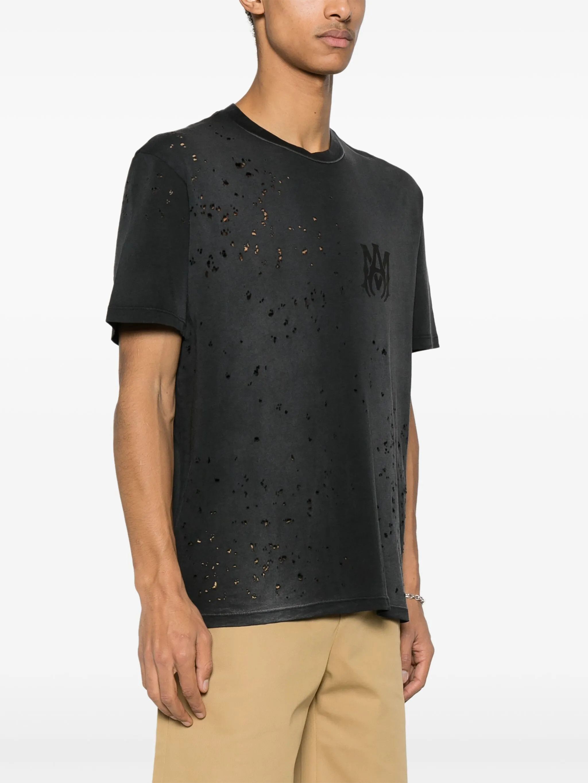 Amiri o1orln1025 MA Shotgun Distressed T-Shirt in Black Size US M / EU 48-50 / 2 - 5 Thumbnail