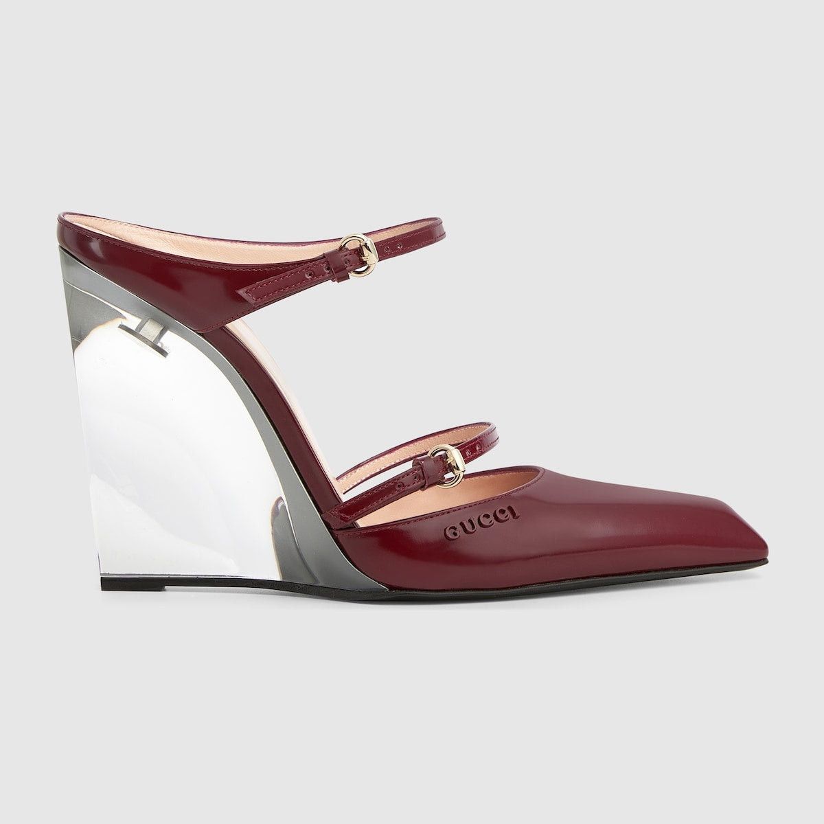 Gucci Gucci Logo Leather Wedge Mules SIZE 40 Size ONE SIZE - 1 Thumbnail