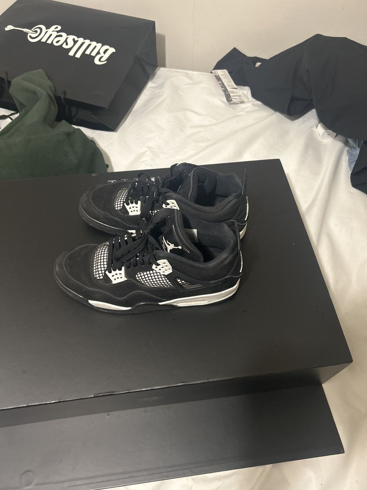 Jordan Brand Jordan 4 black and white lightings Size US 13 / EU 46 - 1 Thumbnail