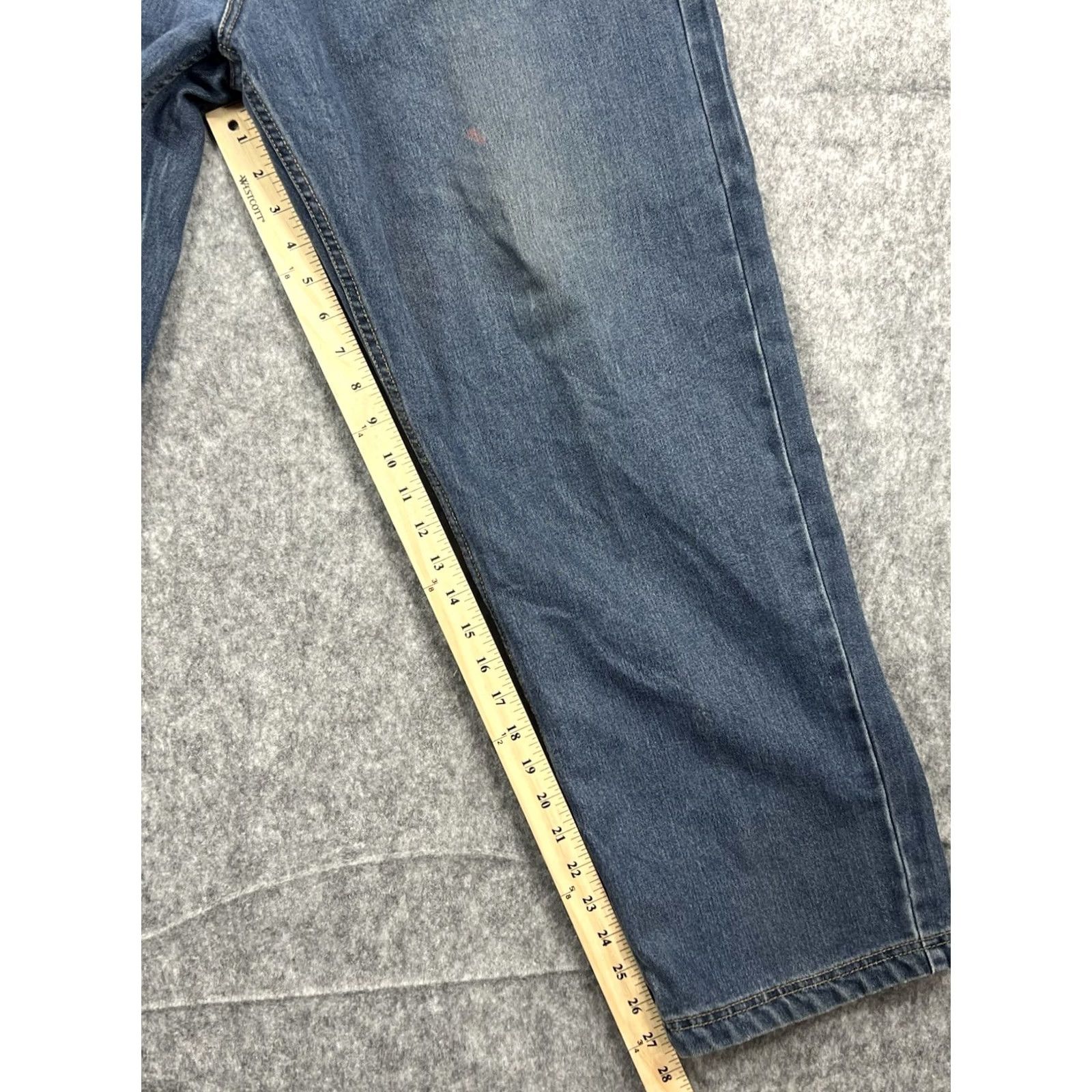 Vintage Smiths Workwear Jeans Stretch Relaxed Fit Blue Medium Wash 38x30 Mens Regular 5-Pocket Denim Straight Zip Size US 38 / EU 54 - 7 Thumbnail