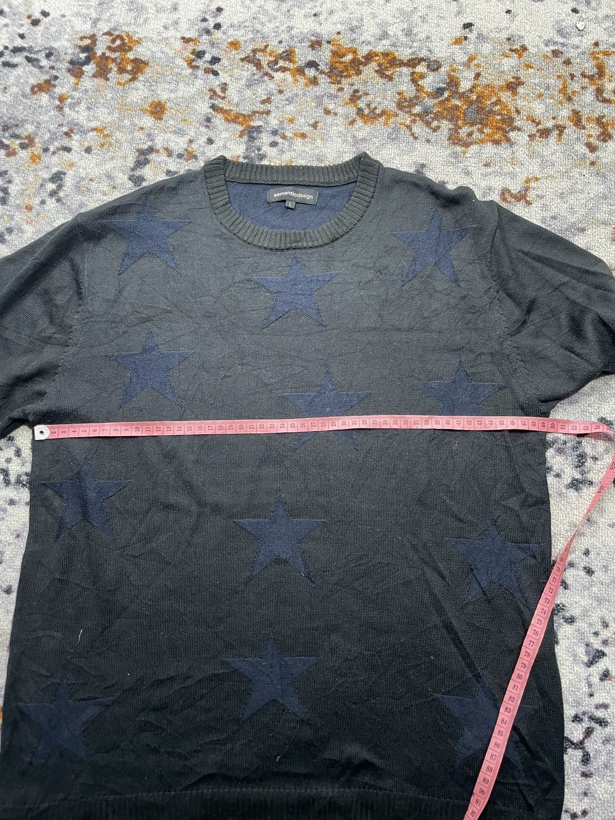 Beauty Beast × Japanese Brand SEMANTIC DESIGN GRUNGE STAR PRINT KNIT Size US L / EU 52-54 / 3 - 9 Thumbnail