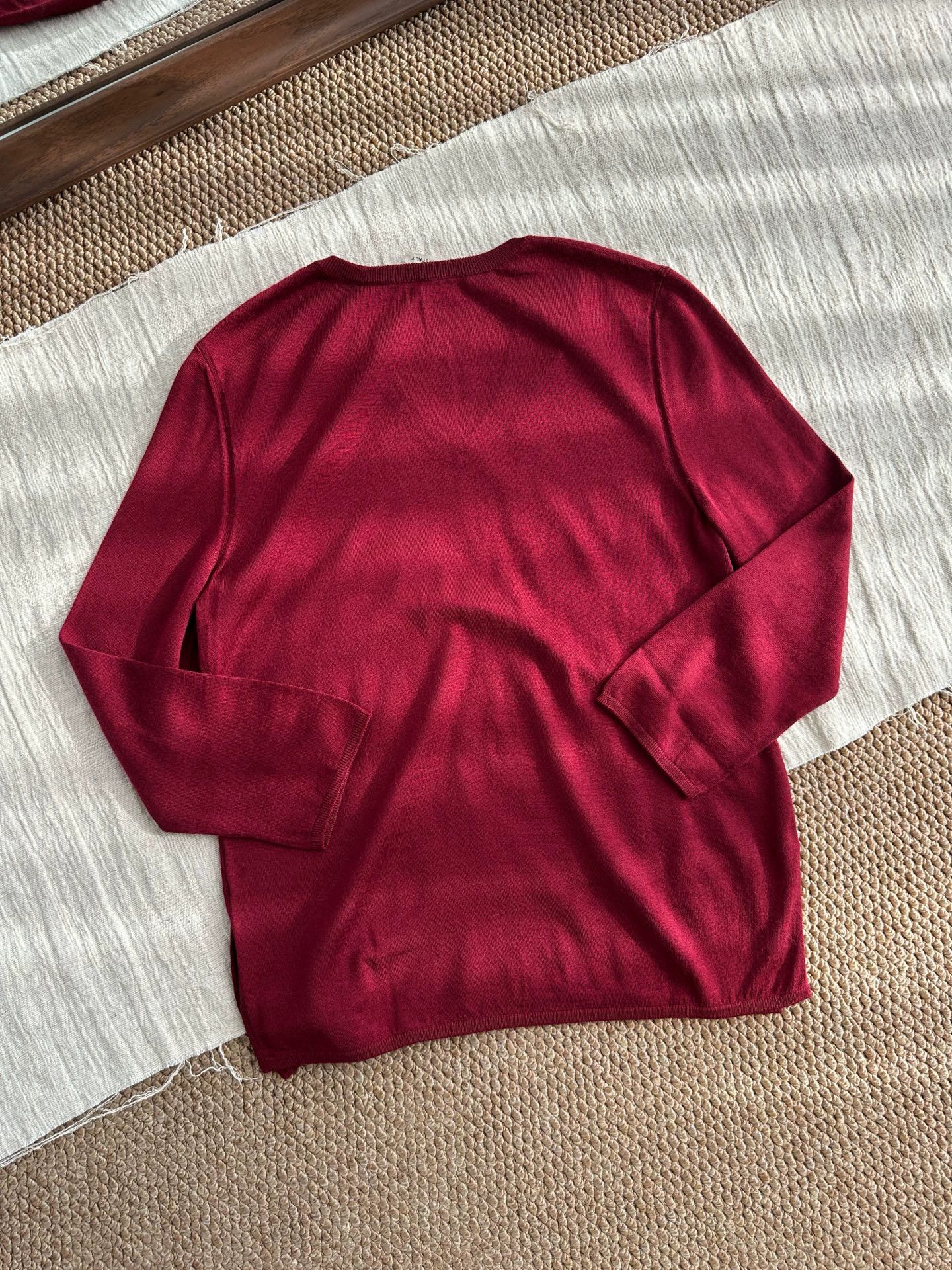 Hermes HERMES JPG V-neck cashmere knit top women's red Size S / US 4 / IT 40 - 6 Thumbnail