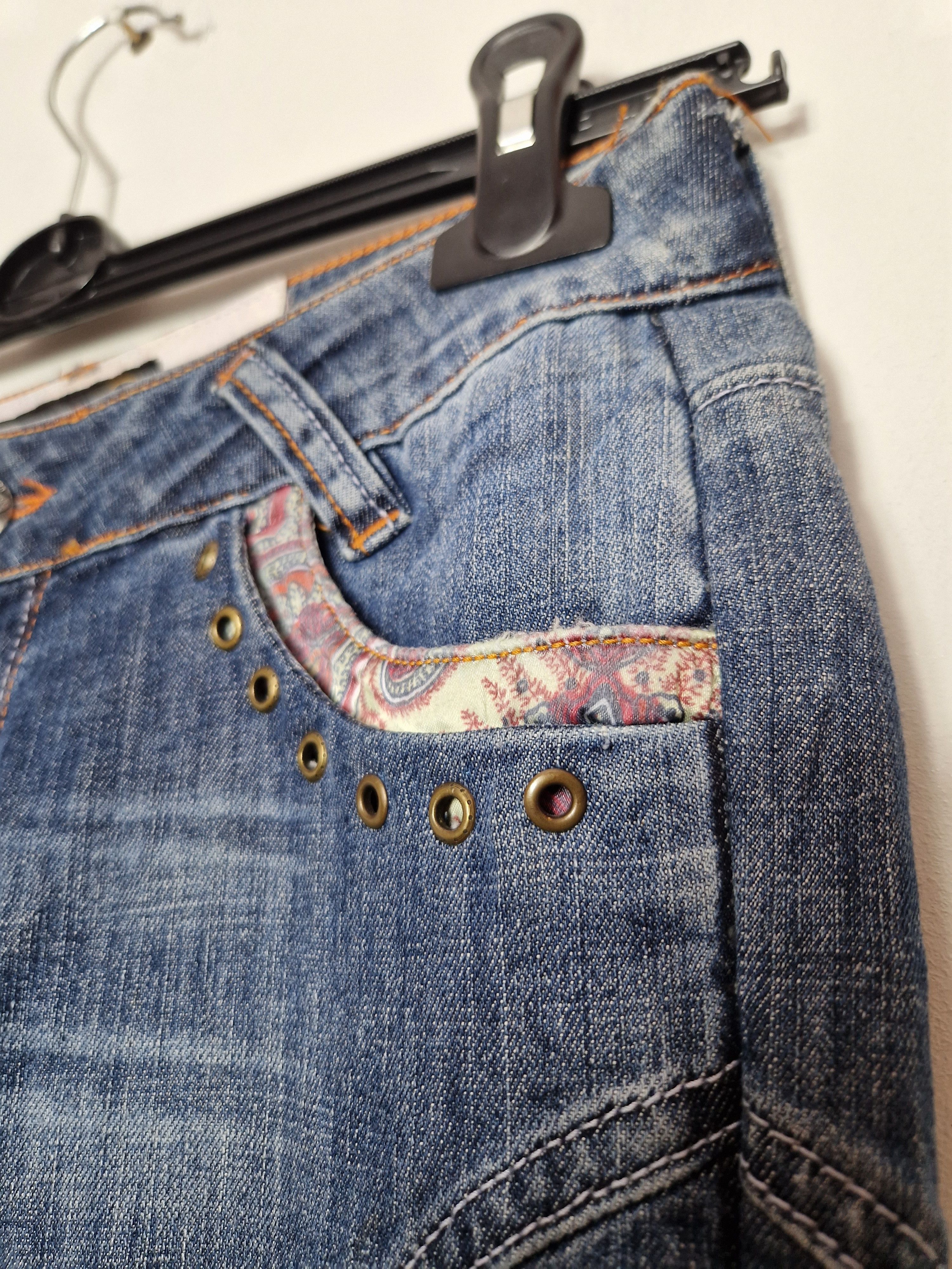 Just Cavalli × Roberto Cavalli Roberto Cavalli vintage embroided y2k denim pants Size 33" - 3 Thumbnail