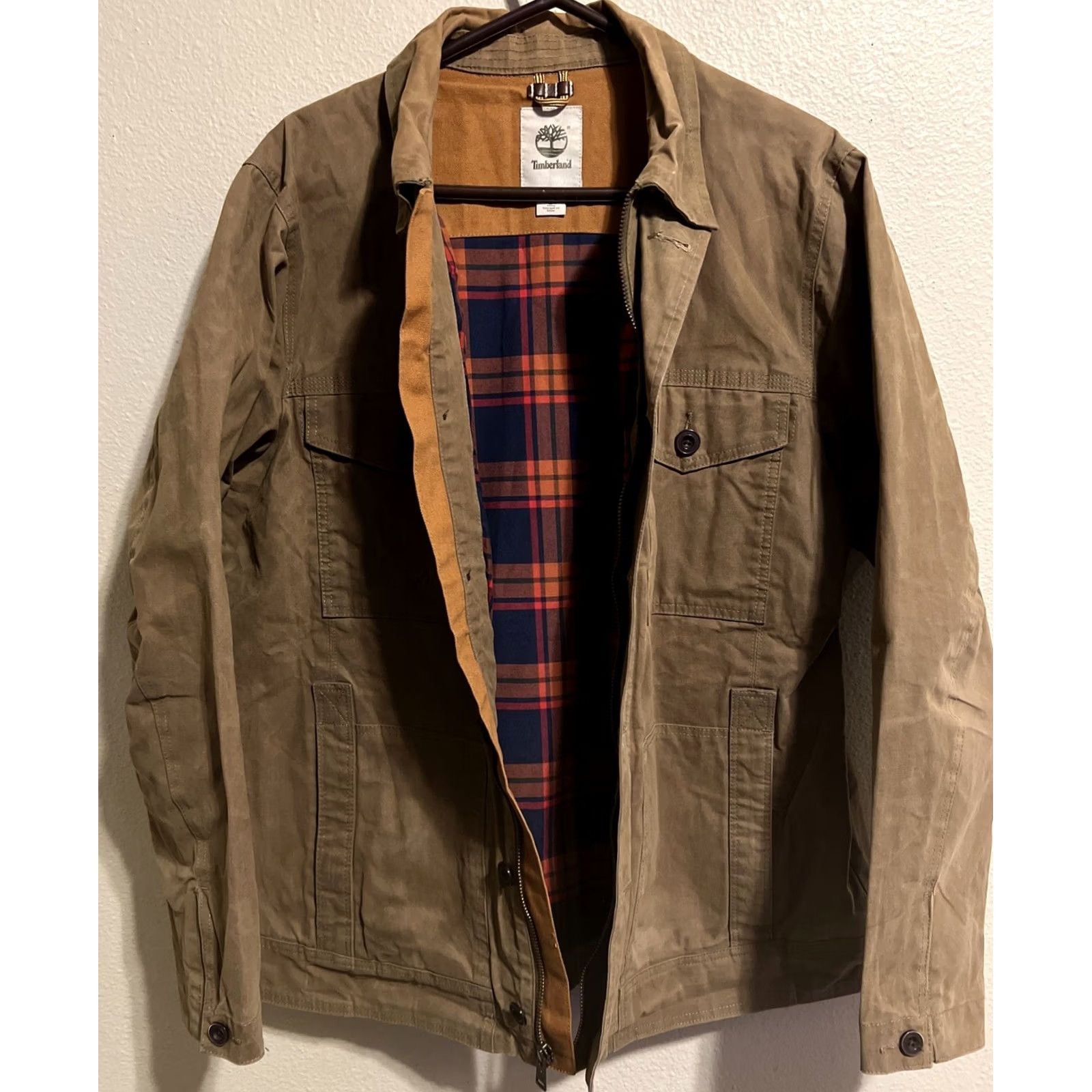 Timberland VINTAGE Timberland Women’s Chore Canvas Military Style Jacket XL Wax Coat J1540 Brown Plaid Canvas 80s 90s Western Outdoor Workwear Women’s XL Size XL / US 12-14 / IT 48-50 - 4 Thumbnail