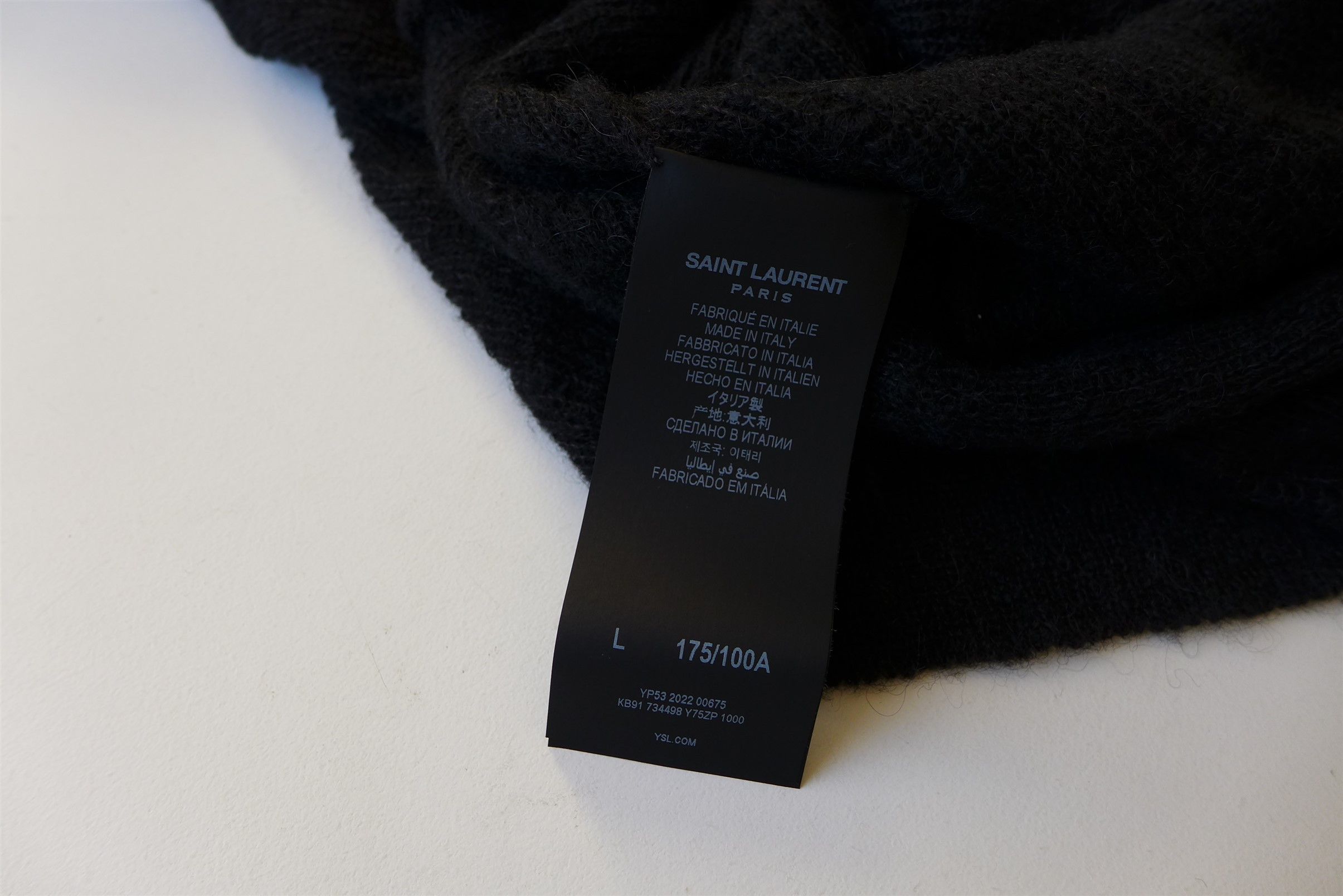 Saint Laurent Paris Saint Laurent Openwork Knit Sweater -- Black Alpaca Size US L / EU 52-54 / 3 - 18 Thumbnail