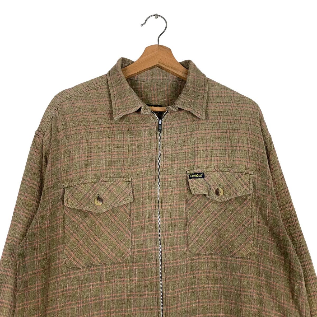 Oshkosh OSHKOSH Checked Plaid Double Pocket Flannel Jacket #0313-C14 Size US L / EU 52-54 / 3 - 3 Thumbnail