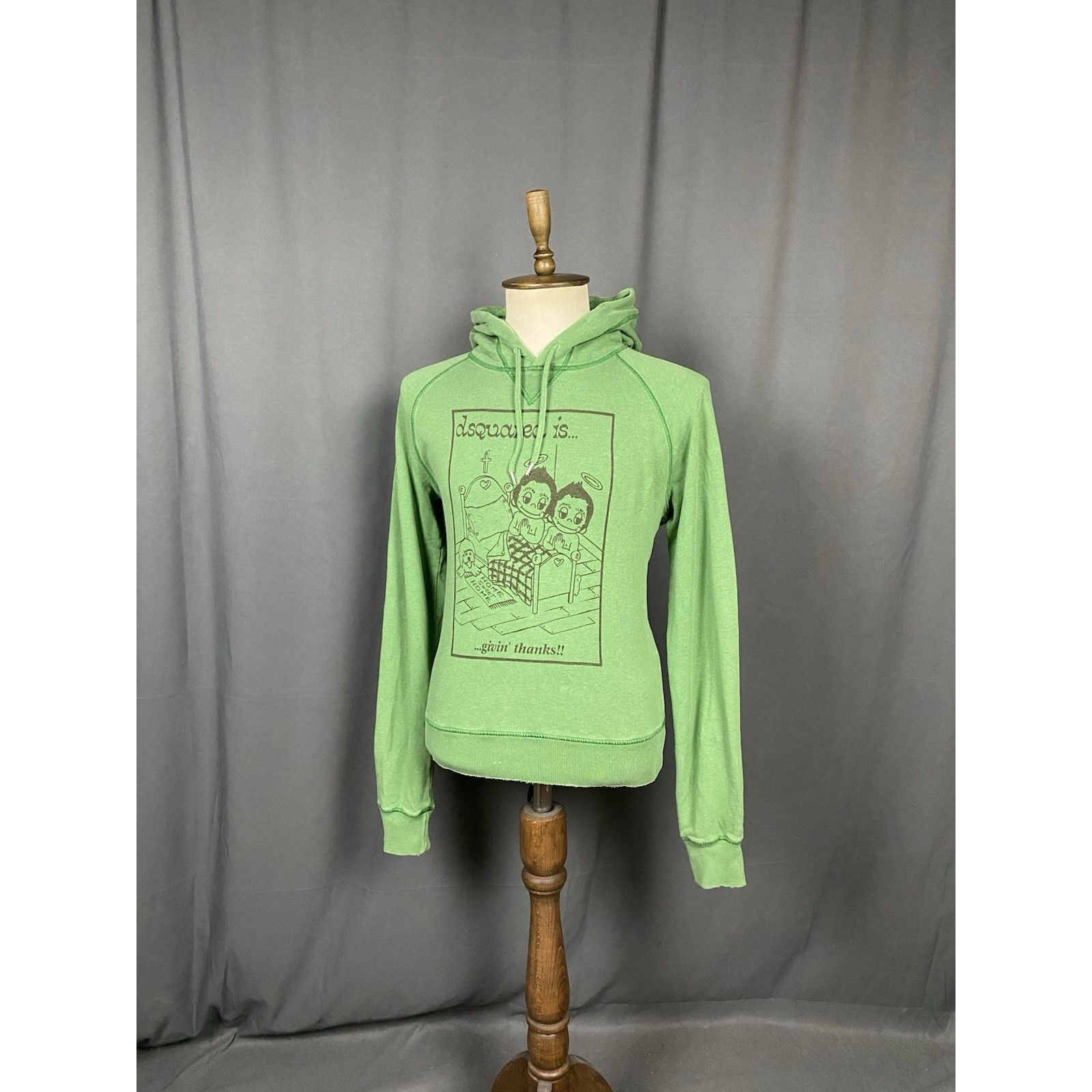 Dsquared2 Dsquared2 Giving Thanks 2000s Men's Green Distressed Hoodie Size US M / EU 48-50 / 2 - 2 Thumbnail