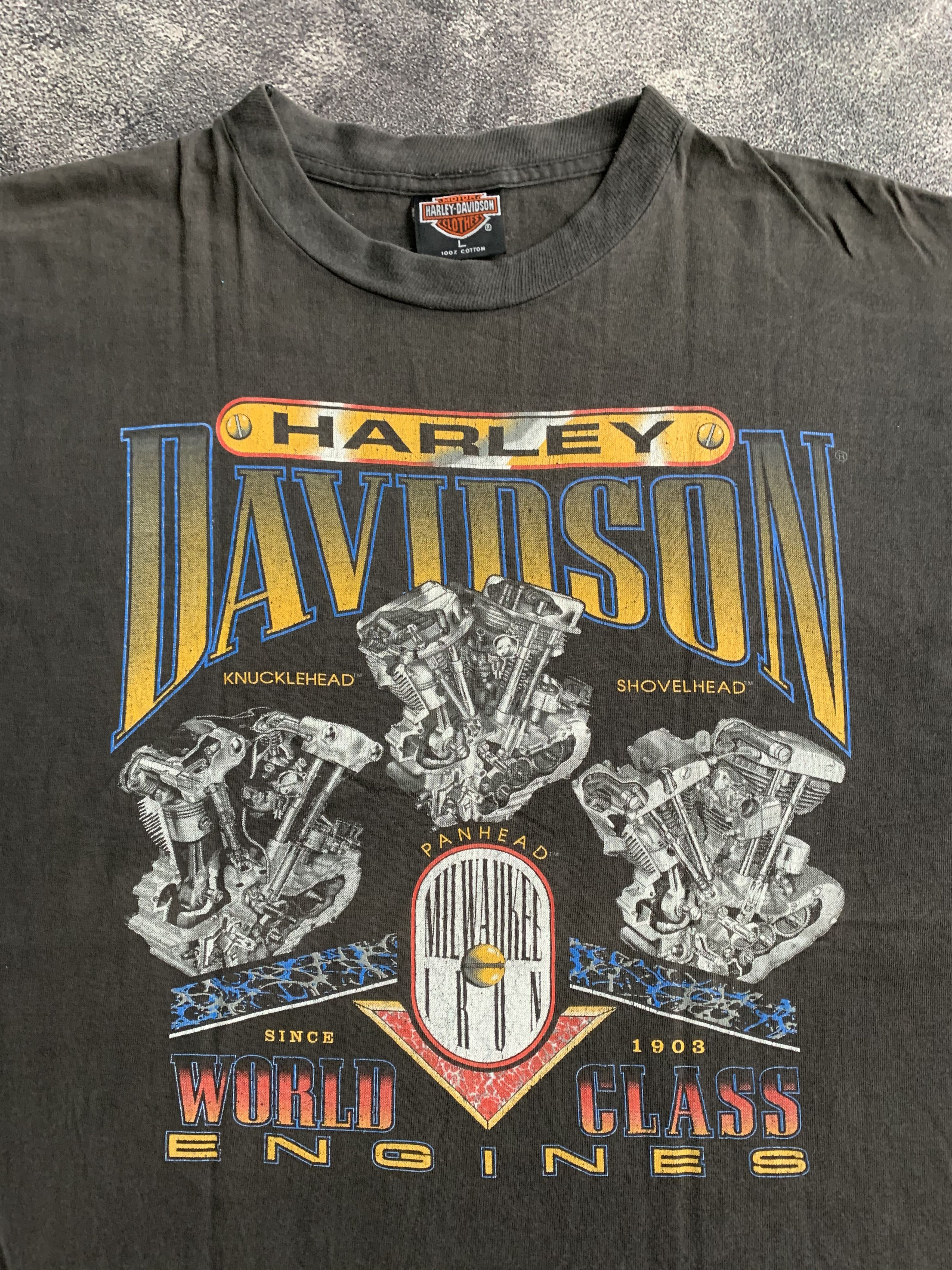 Harley Davidson 💎 Vintage Harley Davidson Tee Size US L / EU 52-54 / 3 - 3 Thumbnail