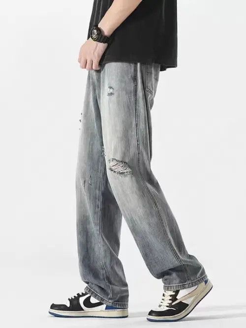 Japanese Brand Akitsuma x Kei Light Gray High Street Vintage Casual Jeans Size US 31 - 4 Thumbnail