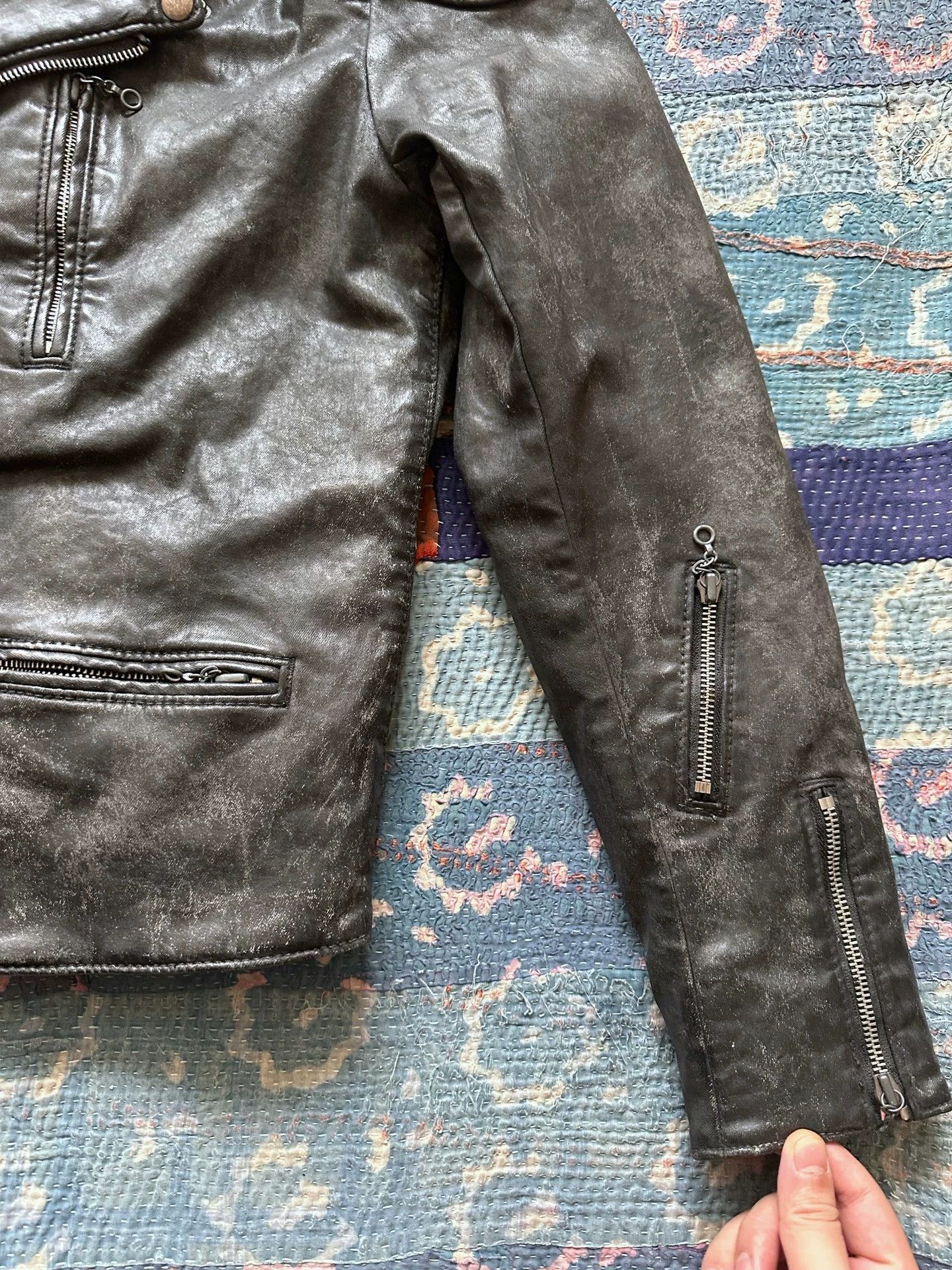 RRL Ralph Lauren RRL Slant Zip Coated Motorcycle Jacket Tiger Head Size US S / EU 44-46 / 1 - 4 Thumbnail