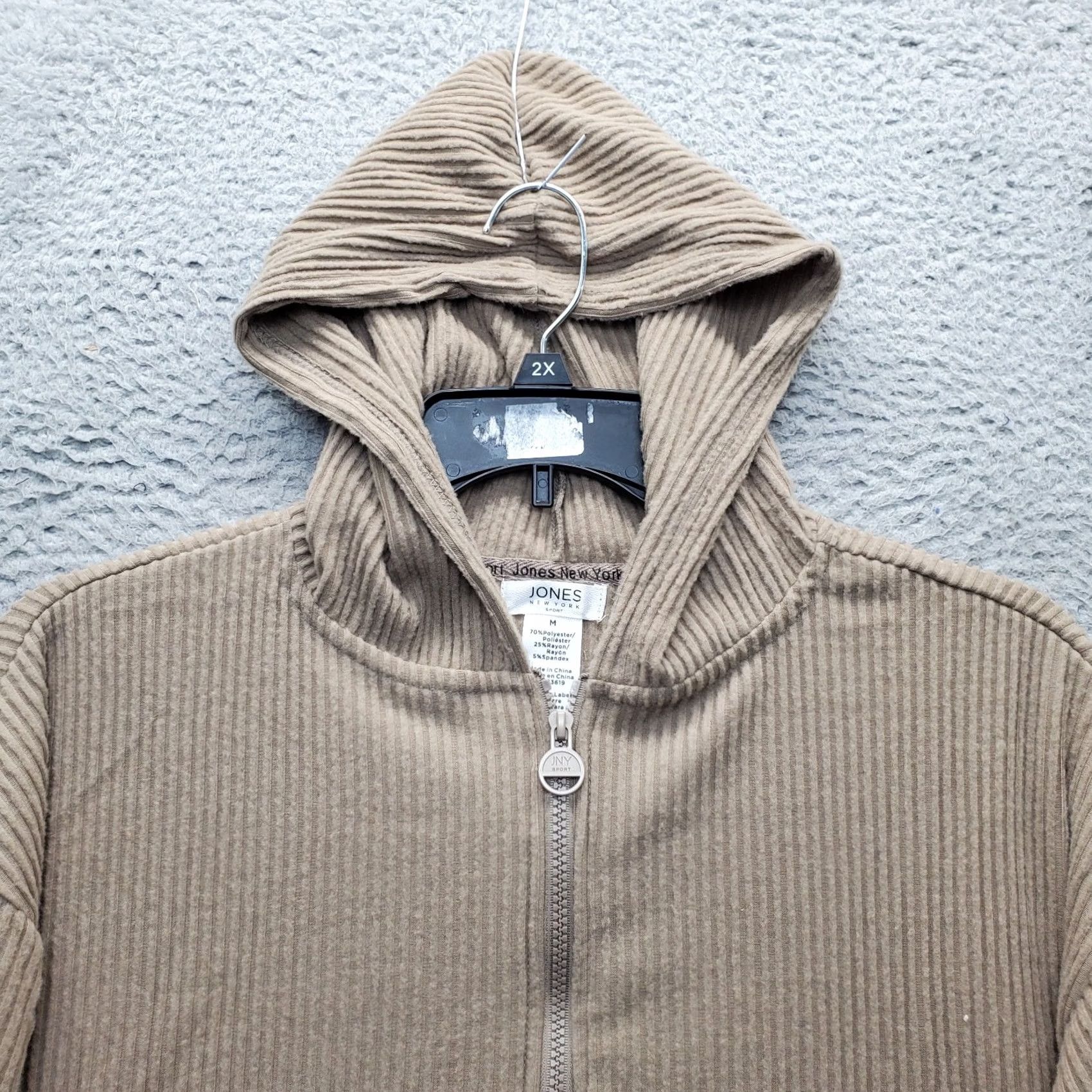 Jones New York Jones New York Sport Hoodie Womens M Brown 1/4 Zip Thumb Hole Hooded Raglan Sleeve Pullover NWT Size M / US 6-8 / IT 42-44 - 3 Thumbnail