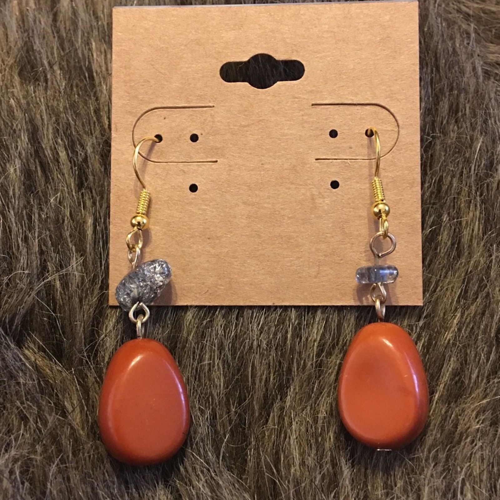 Jewelry Cognac resin bead dangle style earrings Size ONE SIZE - 2 Thumbnail