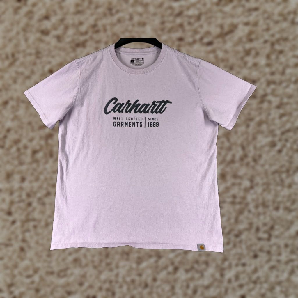 Carhartt Carhartt Shirt Womens Large Purple Short Sleeve Crew Neck 100% Cotton Workwear Size L / US 10 / IT 46 - 1 Thumbnail