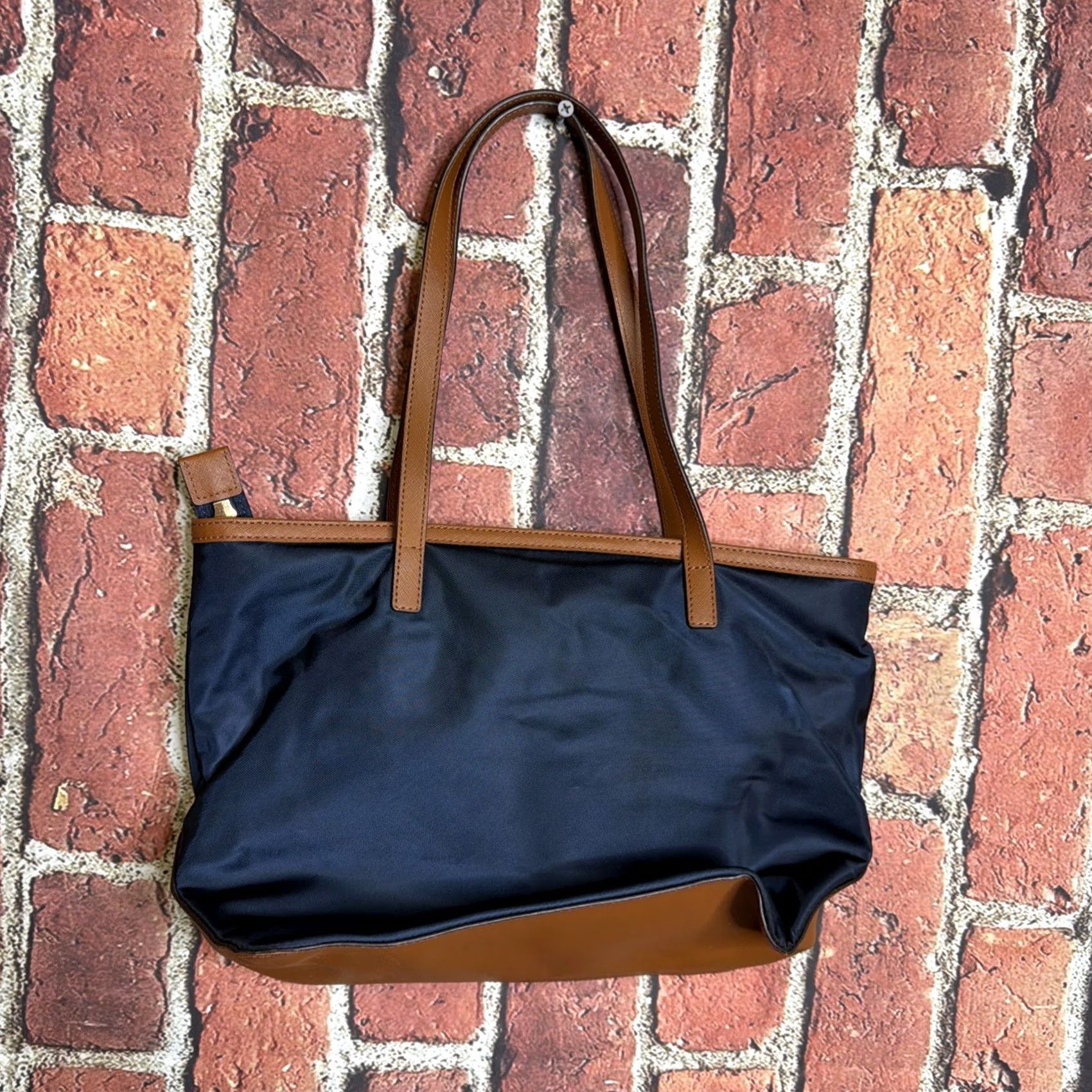 Michael Kors Michael Kors Kempton Nylon Tote Bag Navy Blue Leather Luggage Crossgrain Saffiano Vintage No Size ONE SIZE - 4 Thumbnail