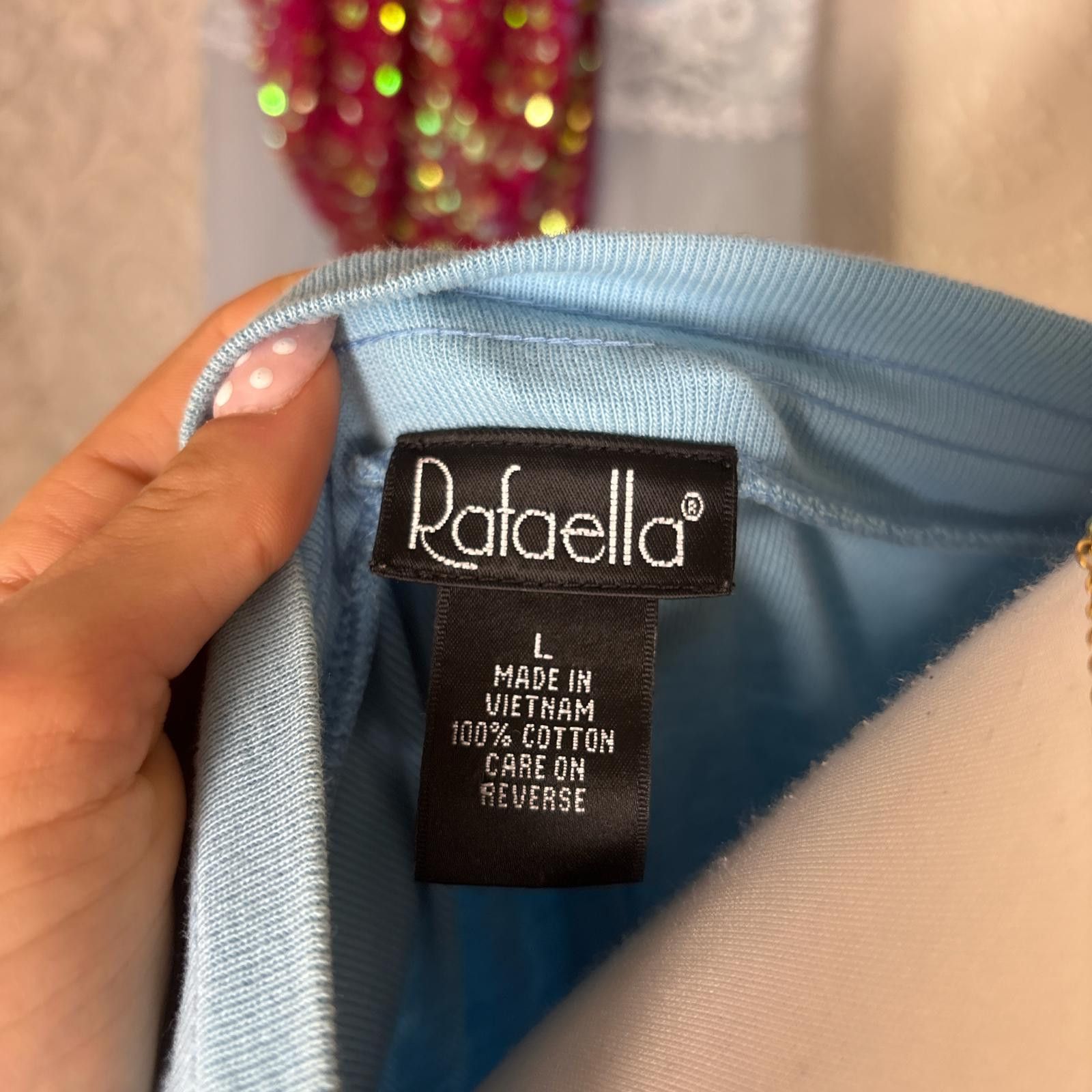 Other vintage wide neck blue soft blouse Size L / US 10 / IT 46 - 5 Thumbnail