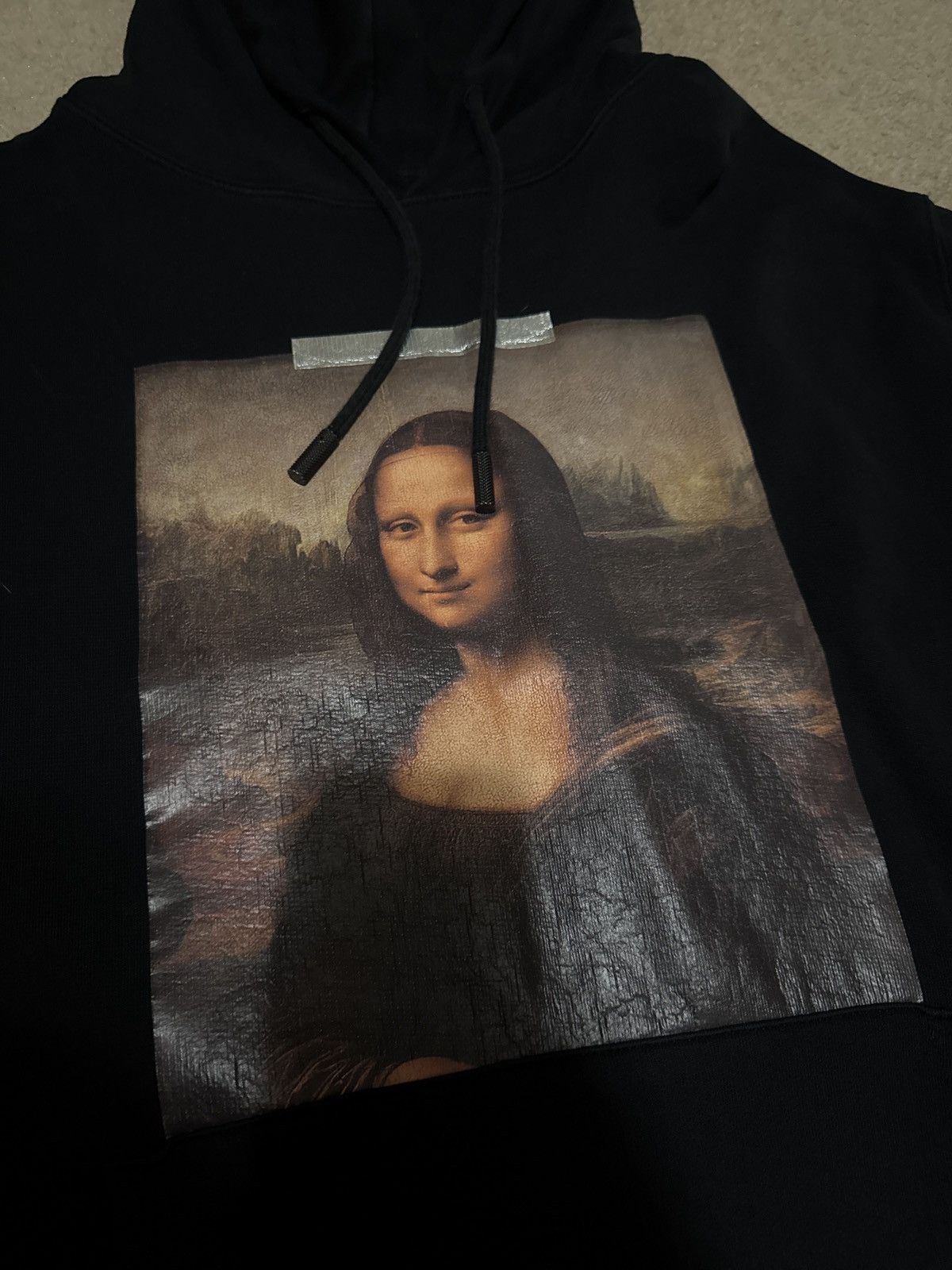 Off White Off White Black Diagonal Mona Lisa Hoodie Grailed