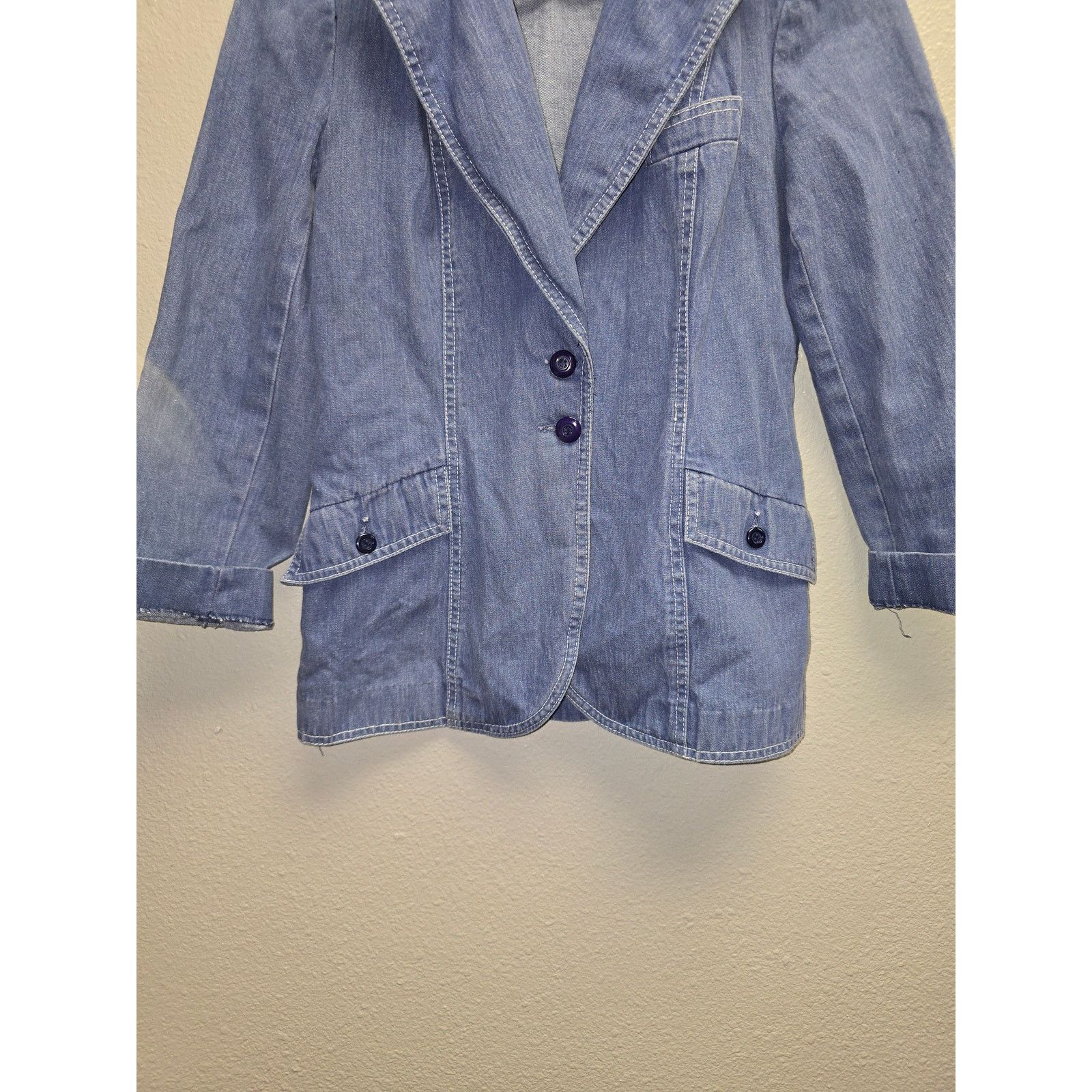Vintage Vintage Denim Blazer Jacket Whip-O-Will Western Chore Coat Size S / US 4 / IT 40 - 2 Thumbnail