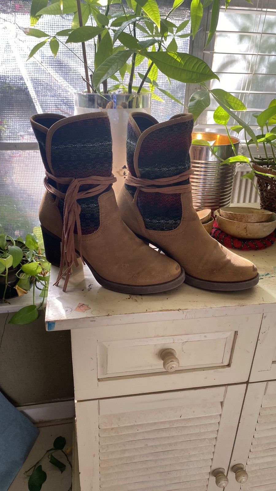 Sugar Sugar Holly Brown Faux Leather Western Southwest Boho Size US 5.5 / IT 35.5 - 2 Thumbnail