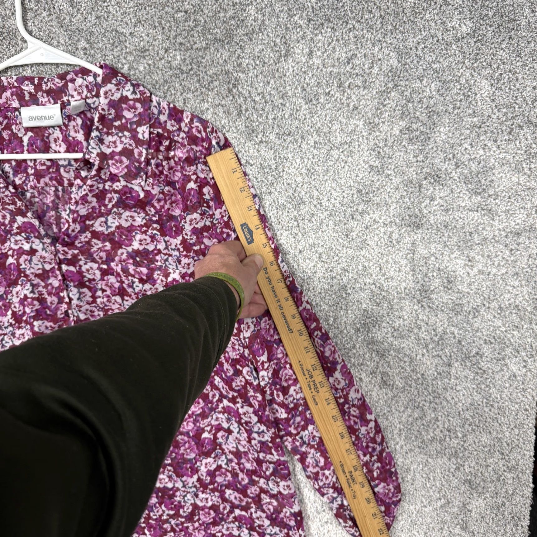 Avenue Avenue Blouse Womens 18/20 Plus Purple Floral Chiffon Boho Cottagecore Layering Size XXL / US 16-18 / IT 52-54 - 3 Thumbnail