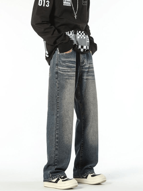 Japanese Brand High street men's cat whisker straight casual jeans Size US 32 / EU 48 - 3 Thumbnail