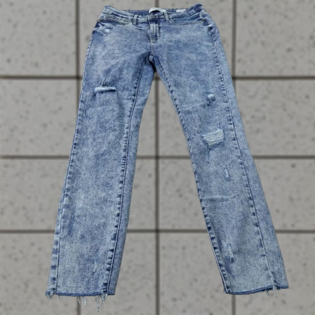 Vintage Judy Blue Jeans Womens 9 Light Denim Pants Skinny Fit High Rise Stretch Raw Hem Jeans Slim Short/Medium? Size 30" / US 8 / IT 44 - 1 Thumbnail