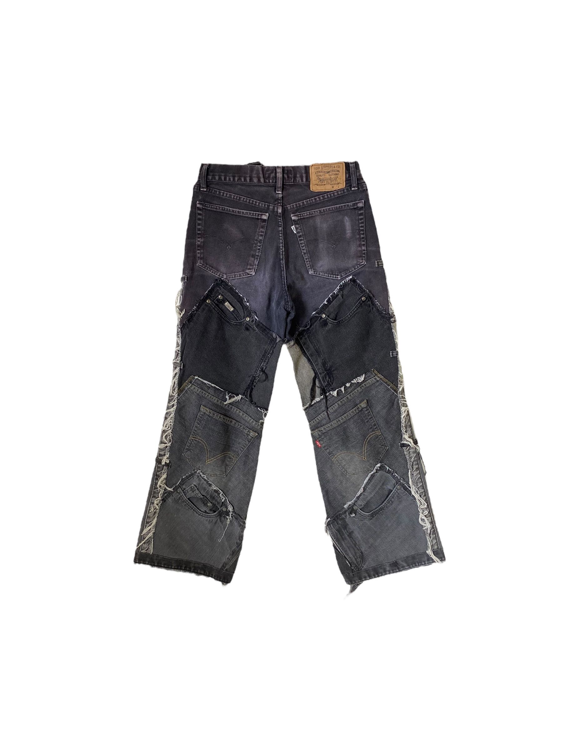Levi's 2000s Levis 1 OF 1 crazy pocket custom patchwork jeans Size US 31 - 2 Thumbnail
