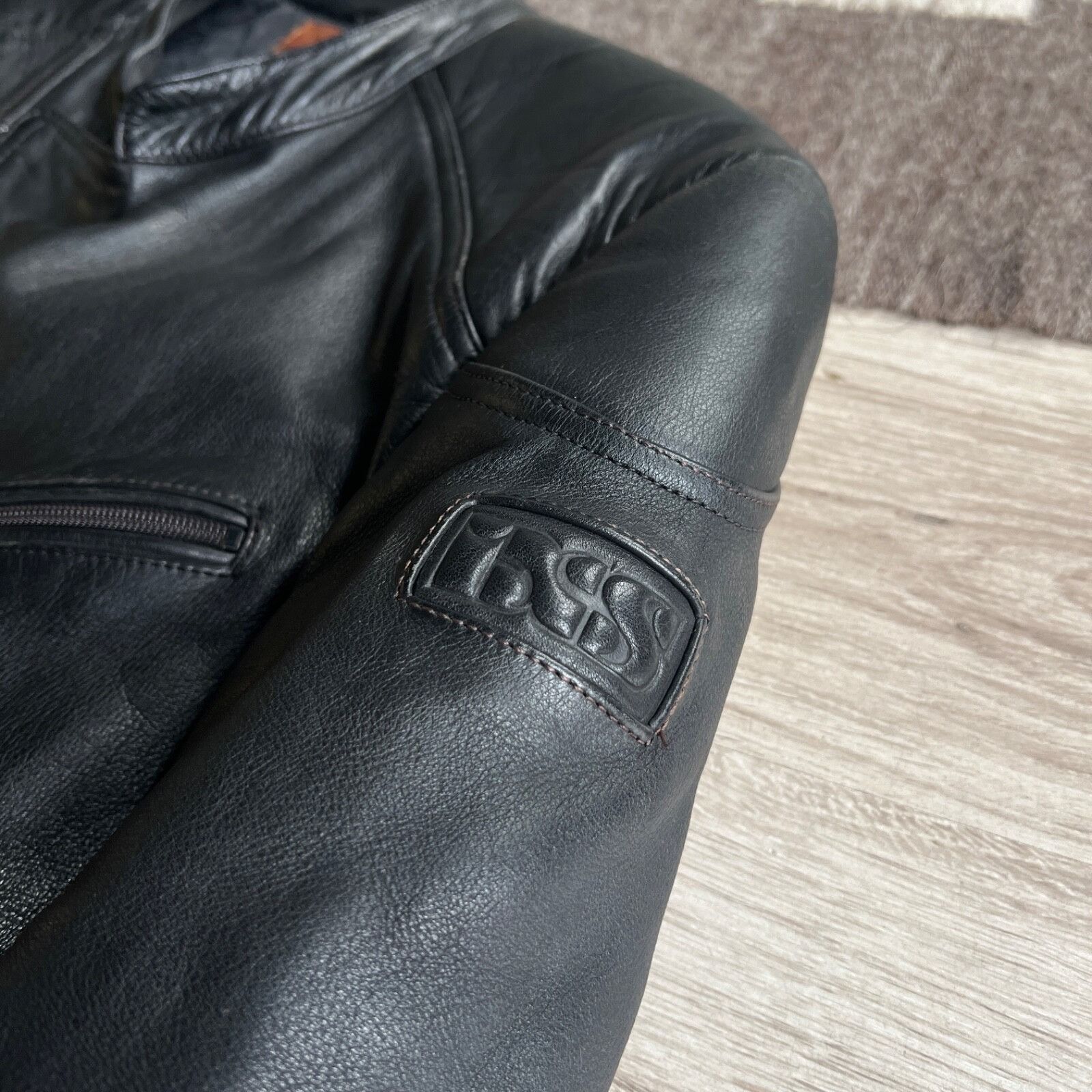 Genuine Leather iXS Vintage Moto Biker Black Real Leather Jacket 8712AC Size US XL / EU 56 / 4 - 10 Thumbnail