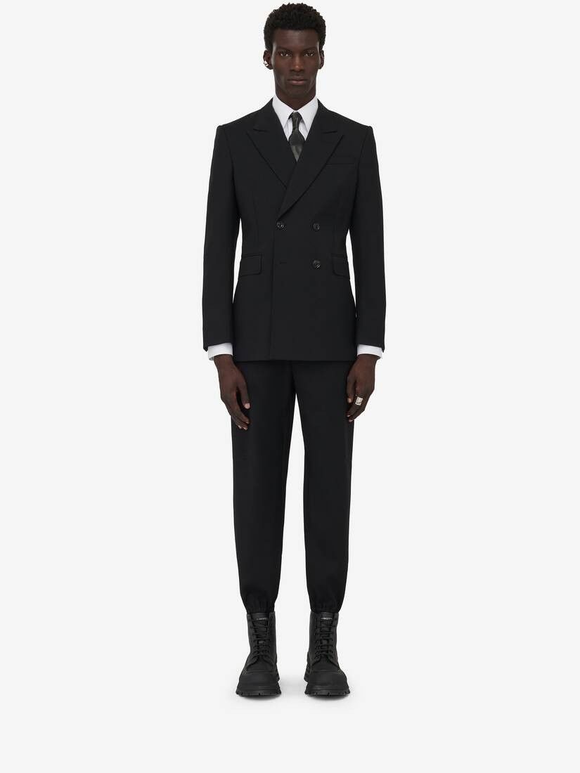 Alexander McQueen o1w1db10725 Neat Shoulder Double-Breasted Jacket in Black Size US XL / EU 56 / 4 - 3 Thumbnail