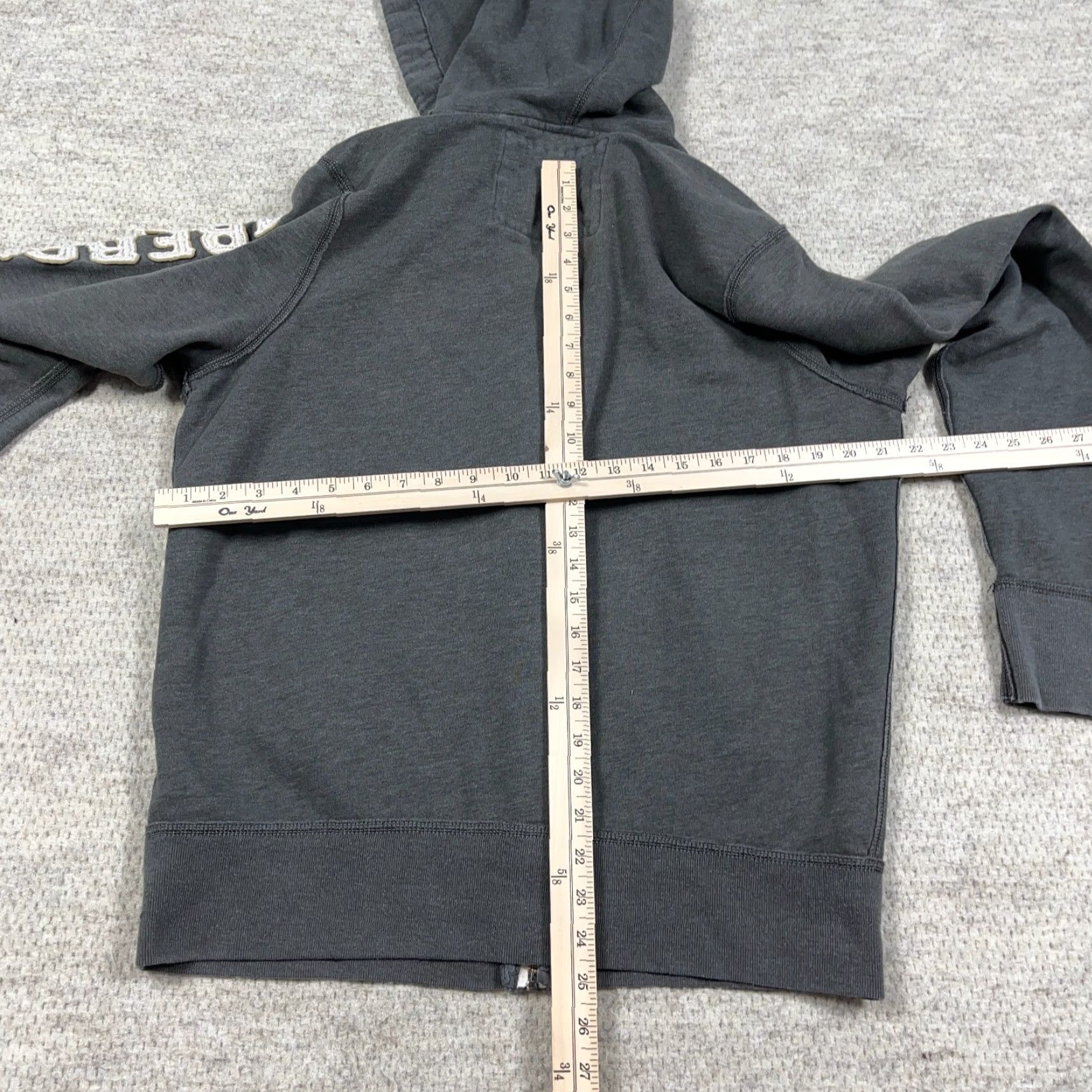 Abercrombie & Fitch VINTAGE Abercrombie & Fitch Hoodie Women XL Gray Full Zip Spellout Muscle Logo Embroidered Sports Activewear Size XL / US 12-14 / IT 48-50 - 7 Thumbnail