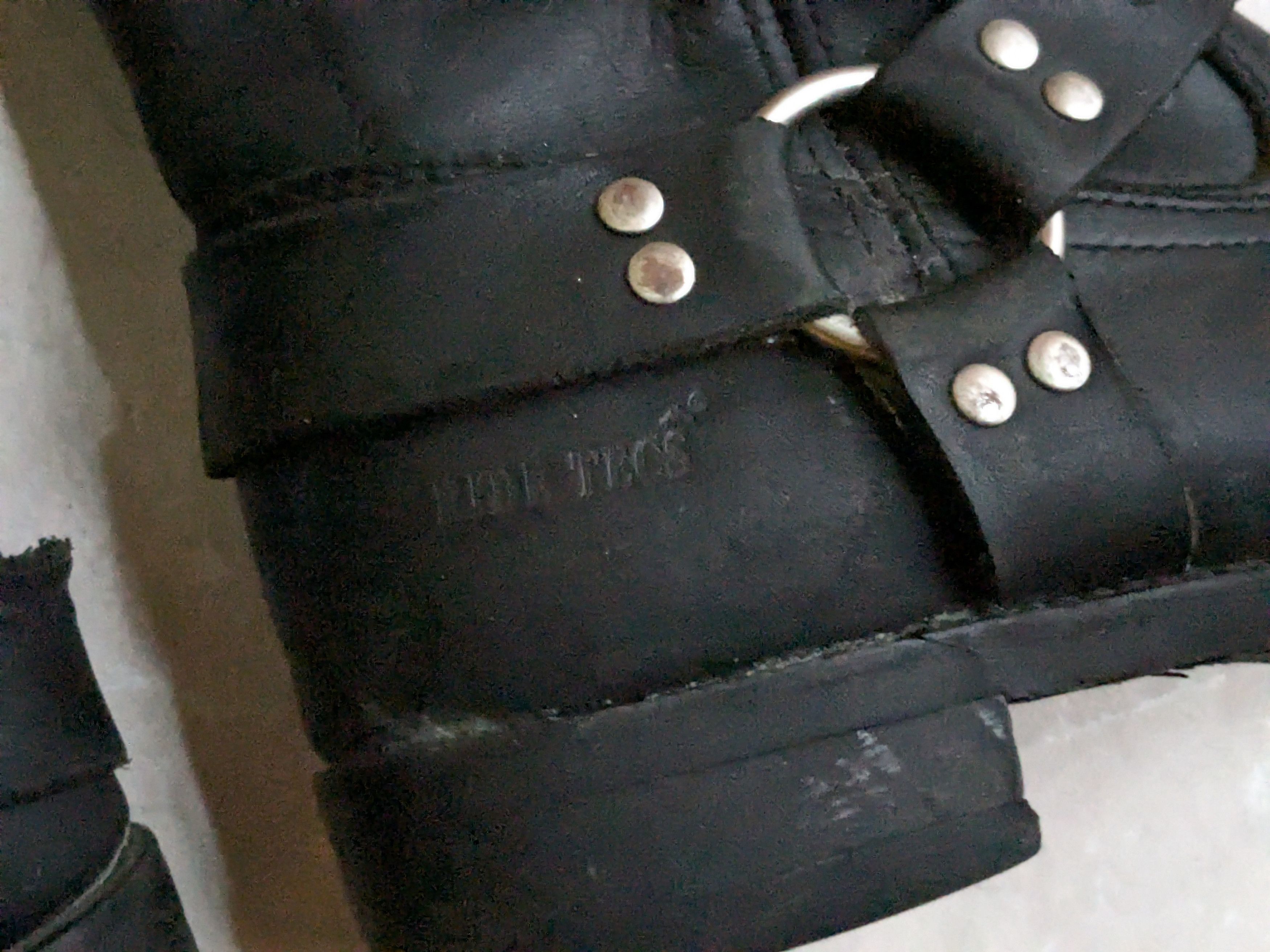 Genuine Leather Harness Boots Black Leather 11 Leather Buckle Size US 11 / EU 44 - 5 Thumbnail