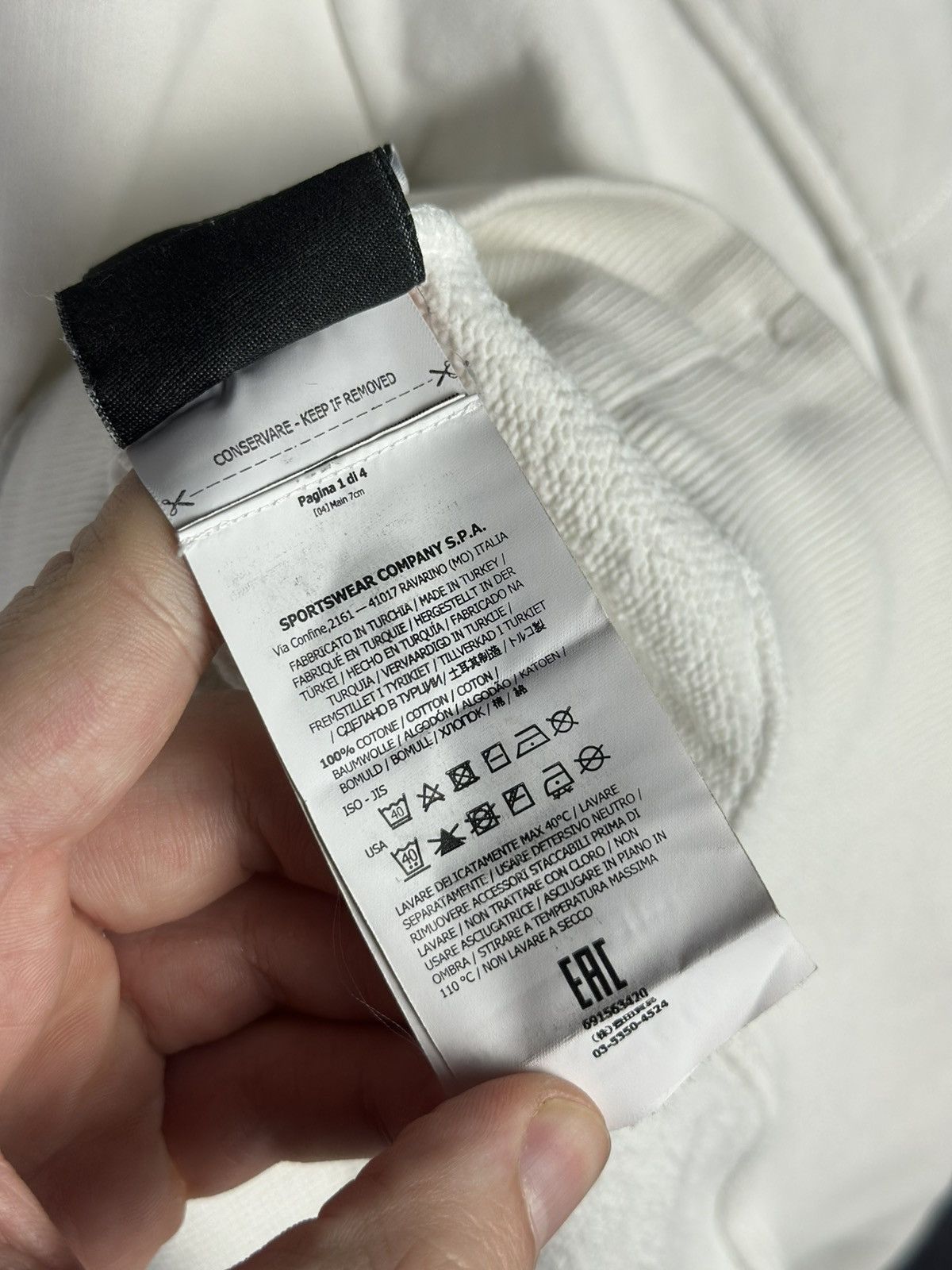 Stone Island Stone Island White Sweatshirt Crewneck Big Logo Mens Size US M / EU 48-50 / 2 - 14 Thumbnail