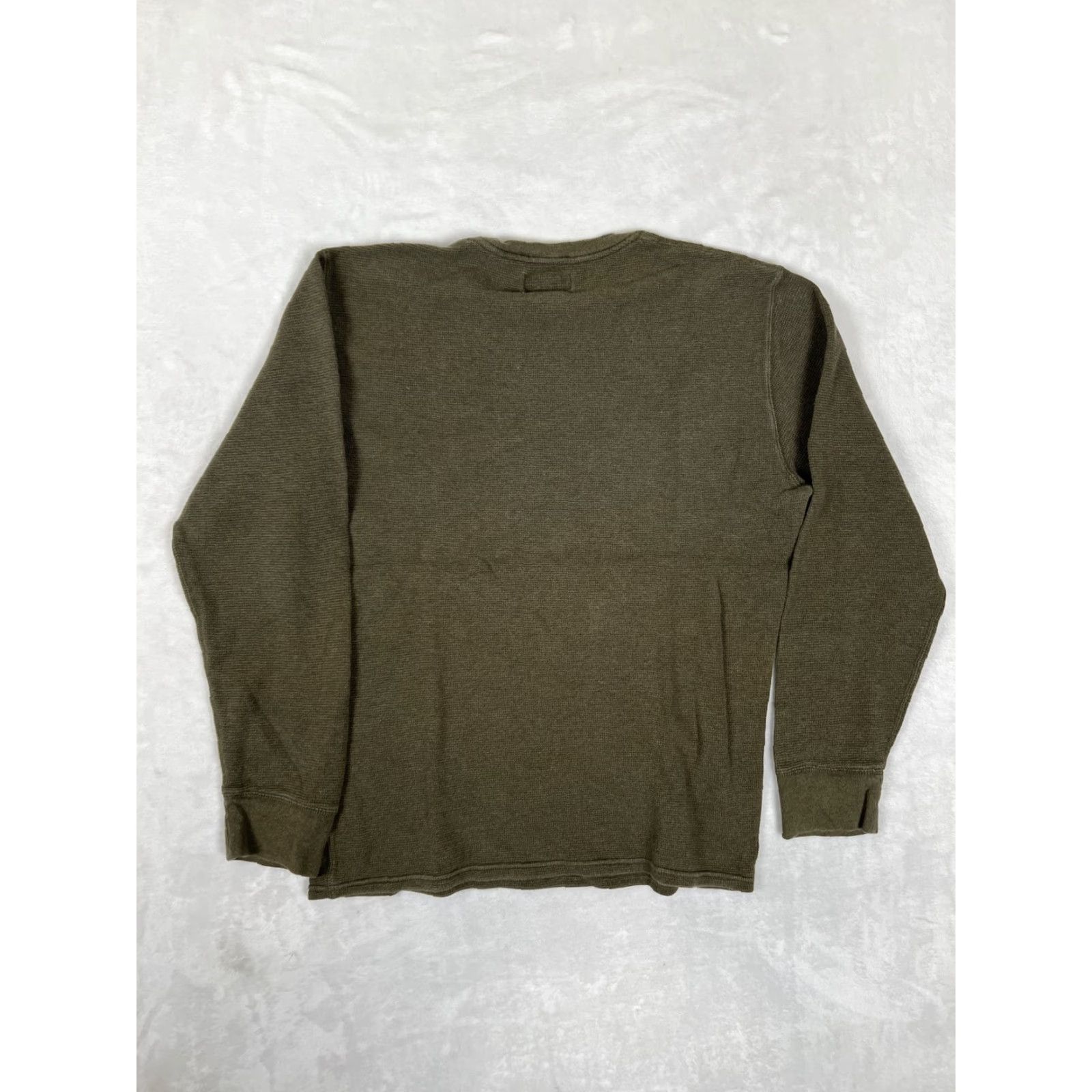 Polo Ralph Lauren VINTAGE Polo Ralph Lauren Thermal Sweater Mens Large Green Crew Neck Waffle Pony Logo Size US L / EU 52-54 / 3 - 6 Thumbnail