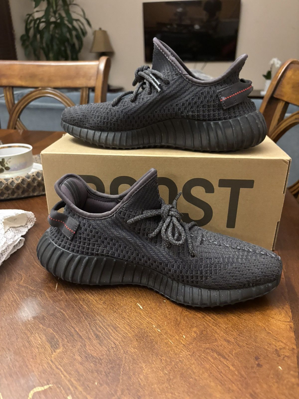 Adidas Yeezy 350 V2 black non reflective Size US 8.5 / EU 41-42 - 6 Thumbnail