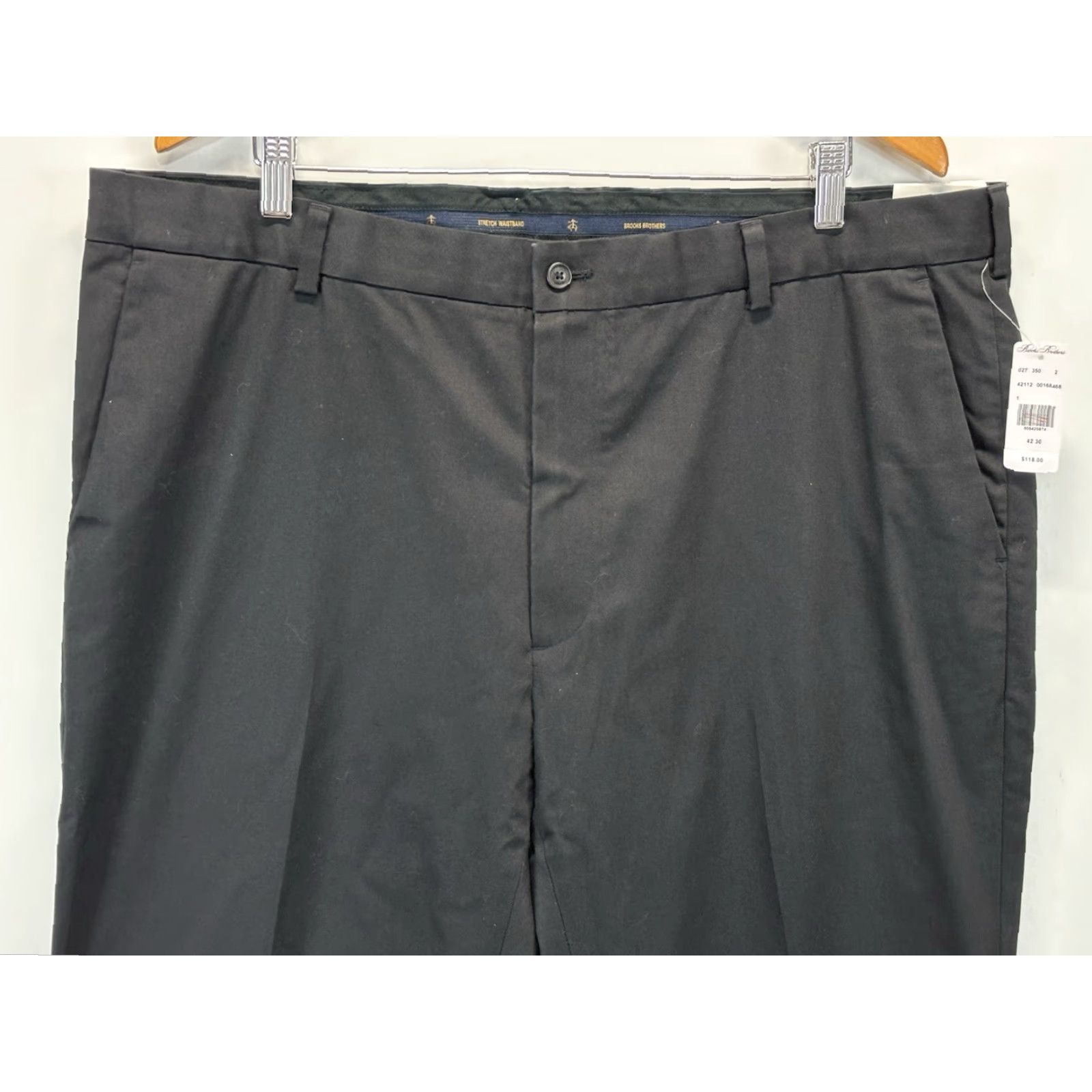 Brooks Brothers Brooks Brothers Advantage Chino Pants 42x30 Black Clark Fit Stretch Regular Big & Tall Mens Size US 42 / EU 58 - 2 Thumbnail