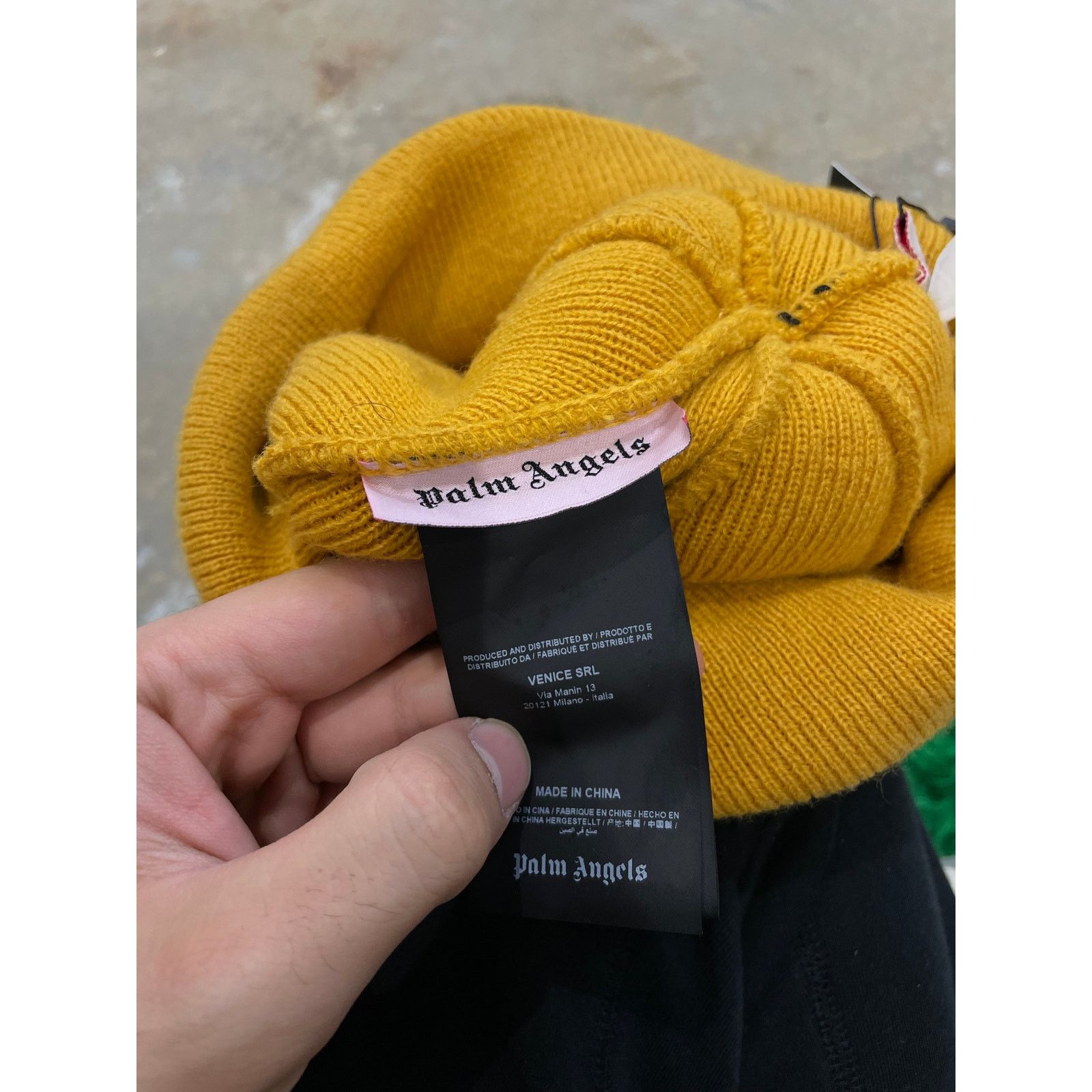 Palm Angels Palm Angel Beanie Green / Yellow OS Used Size ONE SIZE - 3 Thumbnail