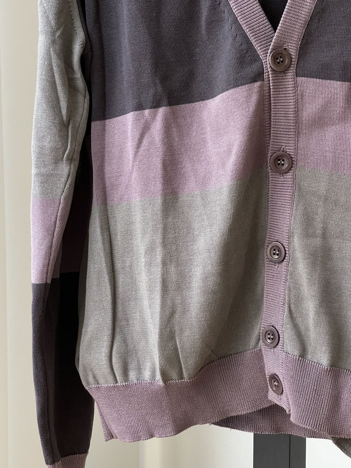 Maison Margiela Maison Margiela SS07 Grey/Purple Stripes Cardigan Size US M / EU 48-50 / 2 - 5 Thumbnail