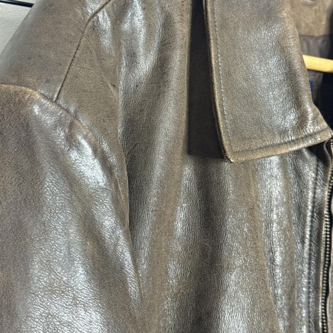 Vintage Vintage 90s Real Leather Faded Jacket Brown Size US L / EU 52-54 / 3 - 7 Thumbnail
