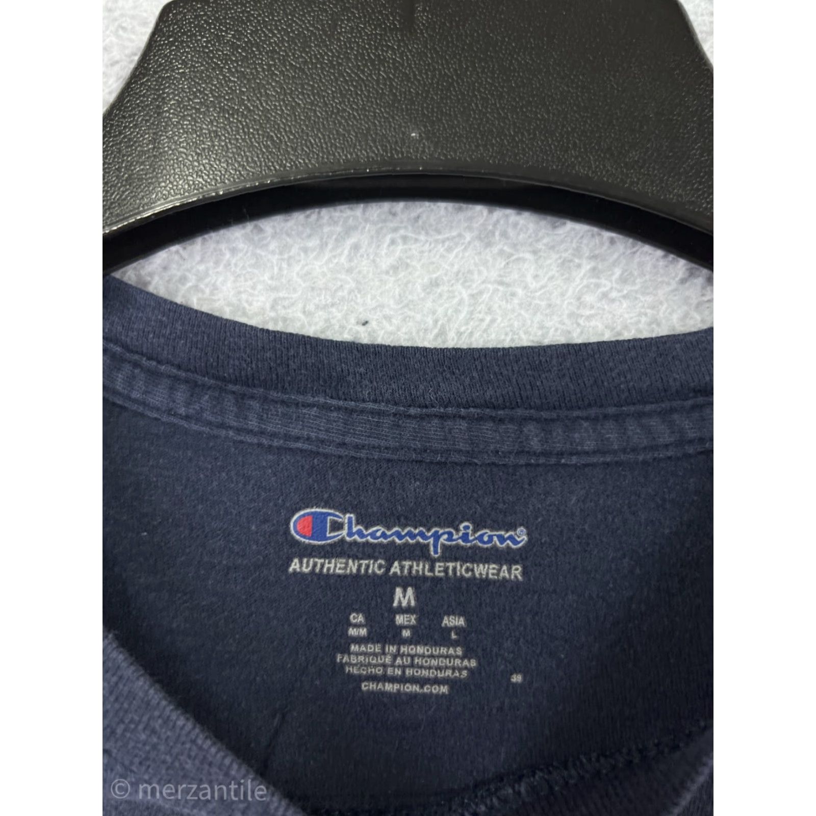 Champion Champion Shirt Men Medium Blue Cotton Blend Short Sleeve Crew Neck Logo Sports Mens Size US M / EU 48-50 / 2 - 4 Thumbnail
