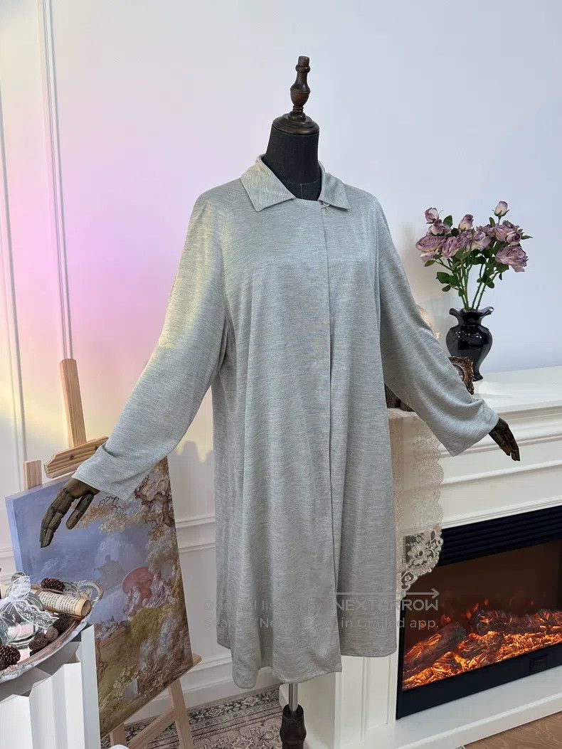 Hermes Hermes Silk Long Coat, Silver Gray Size XS / US 0-2 / IT 36-38 - 4 Thumbnail