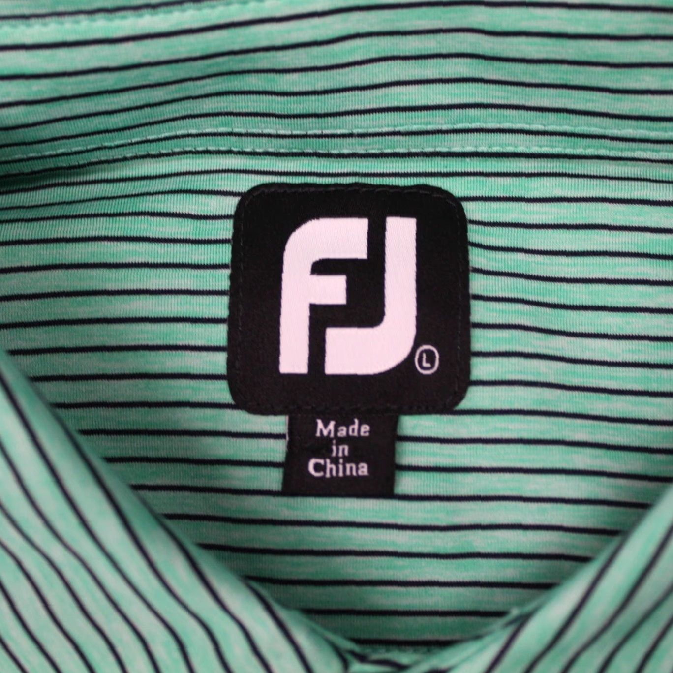 Footjoy FootJoy Polo Shirt Mens Large Green/Black Striped Golf S/S Stretch Pullover Size US L / EU 52-54 / 3 - 6 Thumbnail