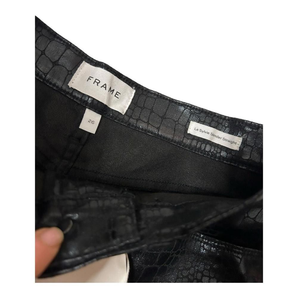 Frame FRAME l NWT Le Sylvie Slender Straight Croc Coated Jeans 26 Size 26" / US 2 / IT 38 - 7 Thumbnail