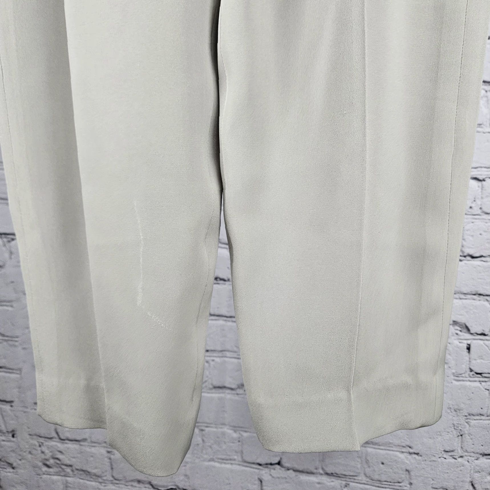 VINTAGE ARMANI Dress Pants Women 24 in 28 in Beige Silk Blend Lined Pockets 90s Italy 4