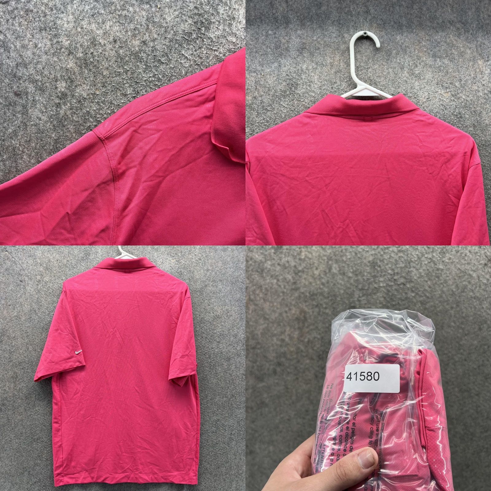 Nike Nike Golf Dri-FIT Polo Shirt Mens Large Pink Solid Golf Performance Casual Size US L / EU 52-54 / 3 - 8 Thumbnail