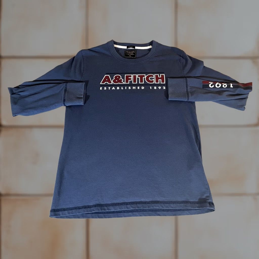 Abercrombie & Fitch Abercrombie & Fitch Shirt Mens XS Blue Long Sleeve Muscle Graphic Vintage Y2K AF Size US XS / EU 42 / 0 - 1 Thumbnail