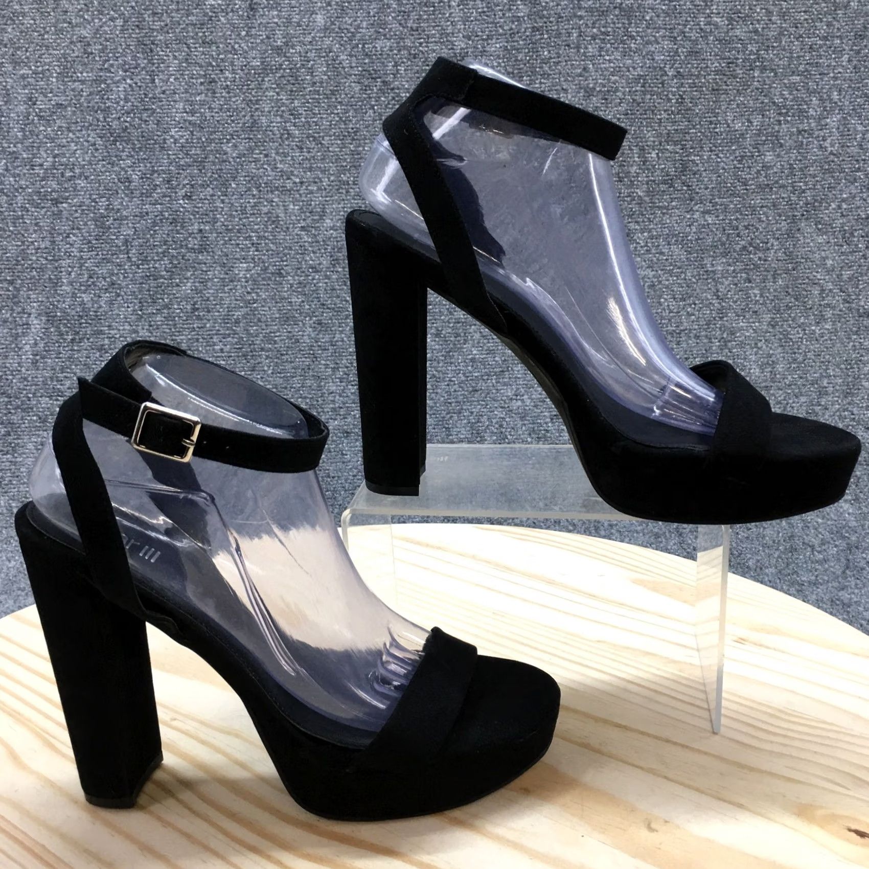 Bar III Bar III Shoes Sandals Womens 9.5 M Ivy Platform Ankle Straps Black Open Toe NEW Size US 10 / IT 40 - 2 Thumbnail