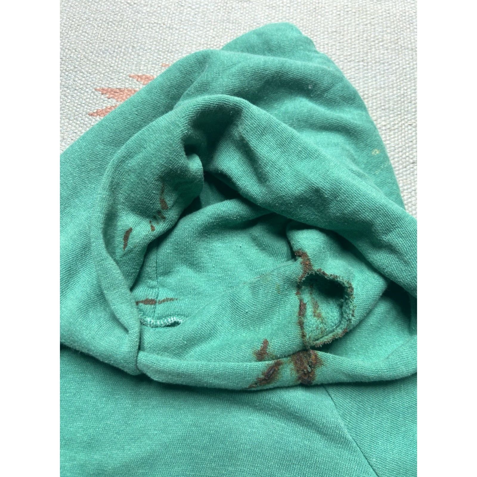 Altea VINTAGE 70s pullover hoodie sweatshirt Blue Mens Hoodie M Teal Turquoise Distressed Sleeve? Size US M / EU 48-50 / 2 - 6 Thumbnail