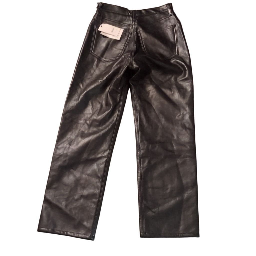 Agolde Agolde Recycle Leather 90's Pinch Waist In Detox Black Sz 26 Size 26" / US 2 / IT 38 - 5 Thumbnail